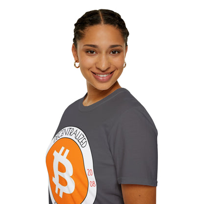 Bitcoin Decentralized Freedom Dark colors Unisex T-Shirt by cypherpunkgear.com