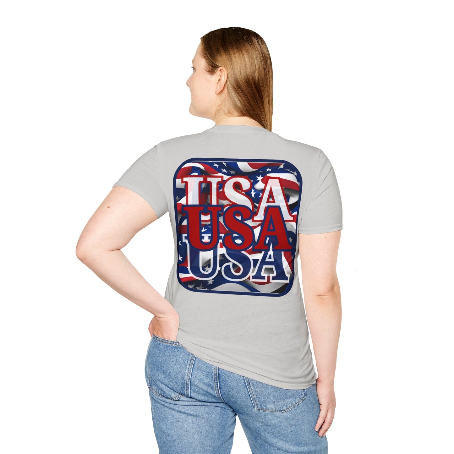 2-sided RED White and Blue USA Patriot LTcolors Unisex T-Shirt by cypherpunkgear