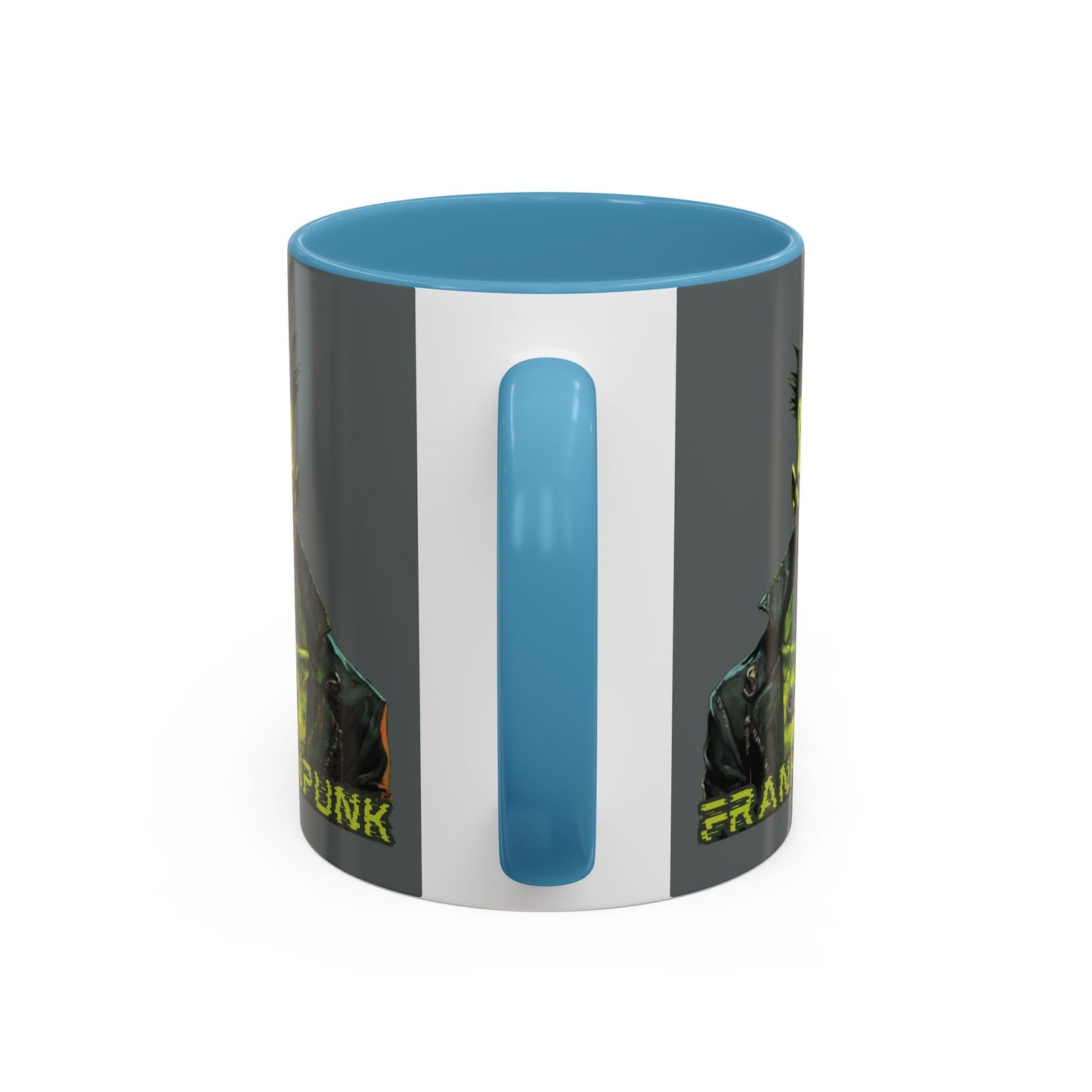 Frankenpunk Grey Accent Mug by CreepyCrafts.boo