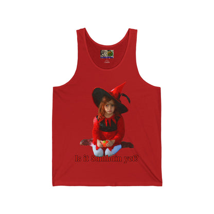 Is it Samhain yet? Unisex Jersey Tank Top by CreepyCrafts.boo