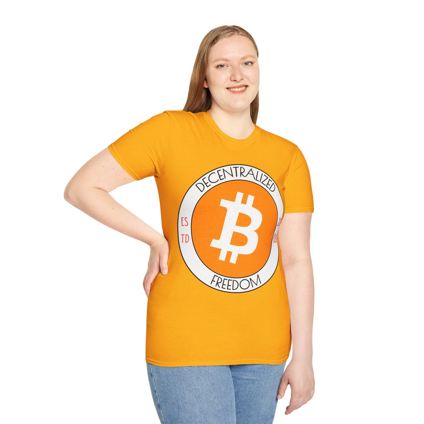 Bitcoin Decentralized Freedom LTcolors Unisex T-Shirt by cypherpunkgear.com