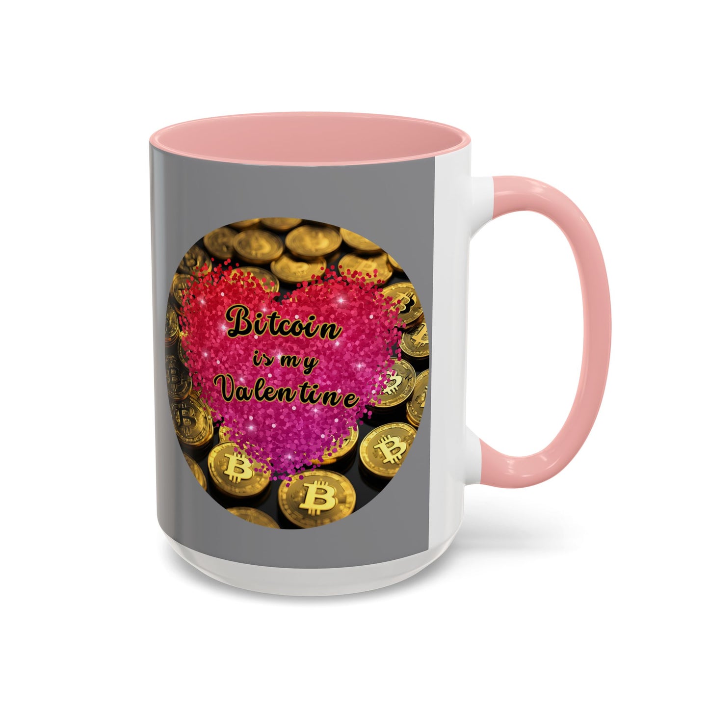 Bitcoin is My Valentine Grey Accent Mug by cypherpunkgear.com