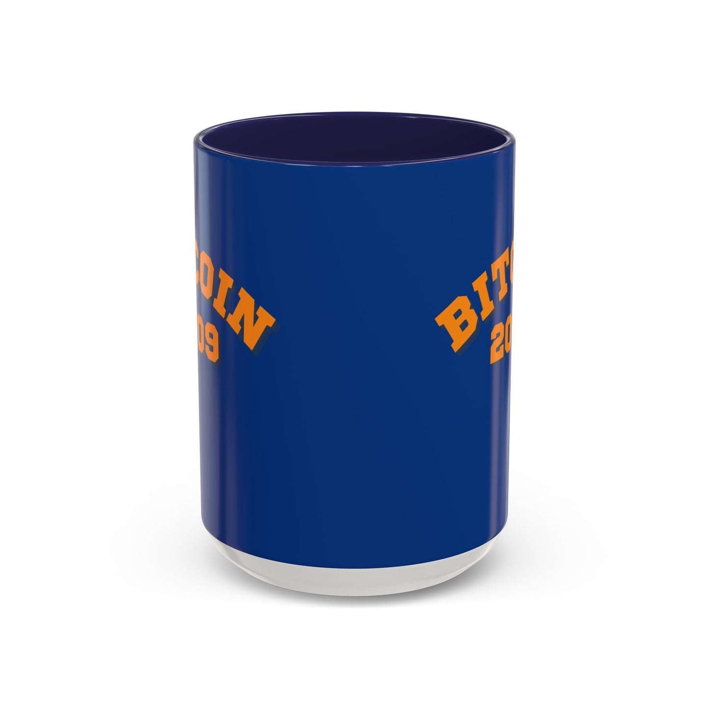 Bitcoin 2009 Dark Blue Accent Mug by cypherpunkgear.com