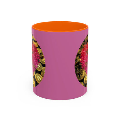 Bitcoin is My Valentine Pink Accent Mug by cypherpunkgear.com