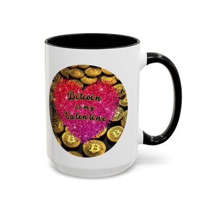 Bitcoin is My Valentine White Accent Mug by cypherpunkgear.com