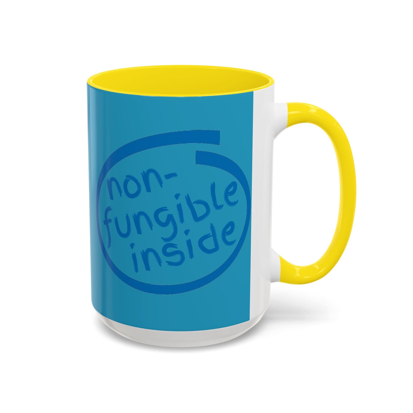 Non-Fungible Inside Turquoise Accent Mug by cypherpunkgear.com