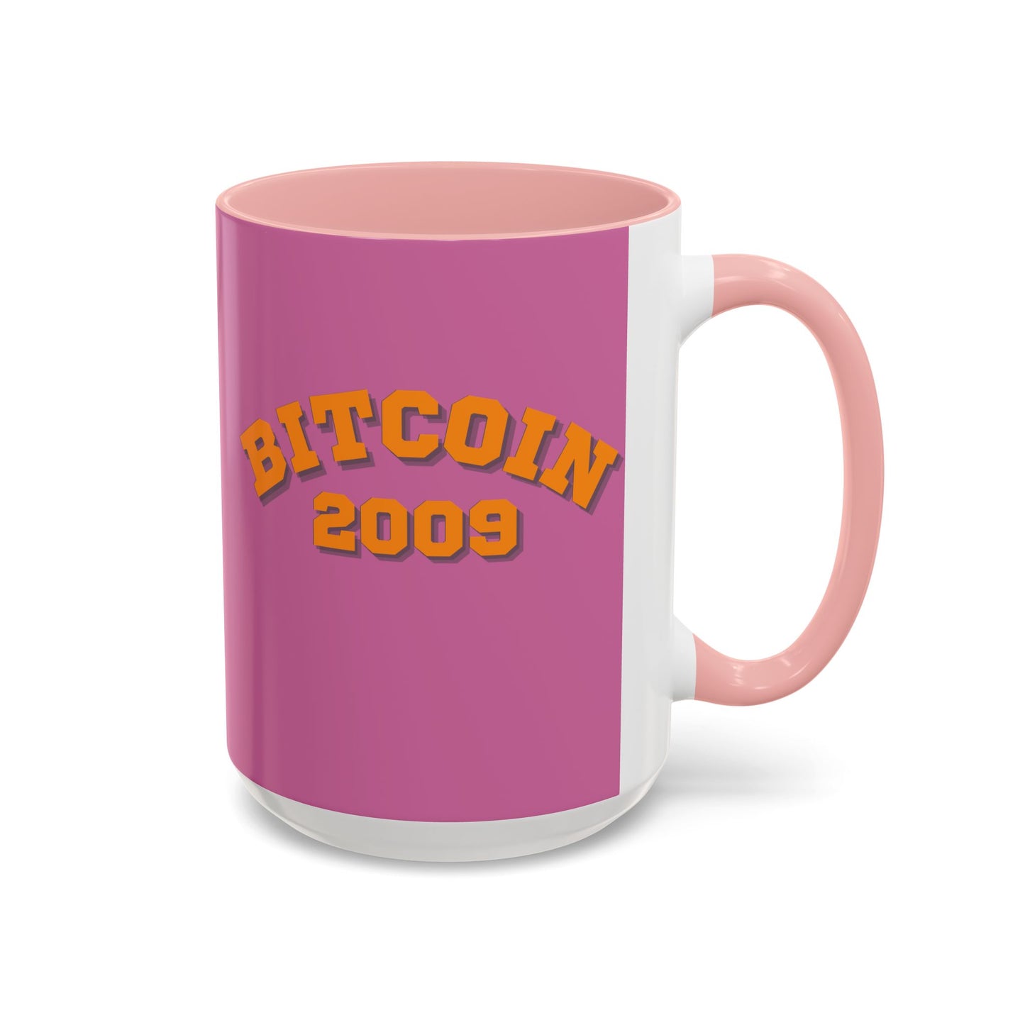 Bitcoin 2009 Pink Accent Mug by cypherpunkgear.com
