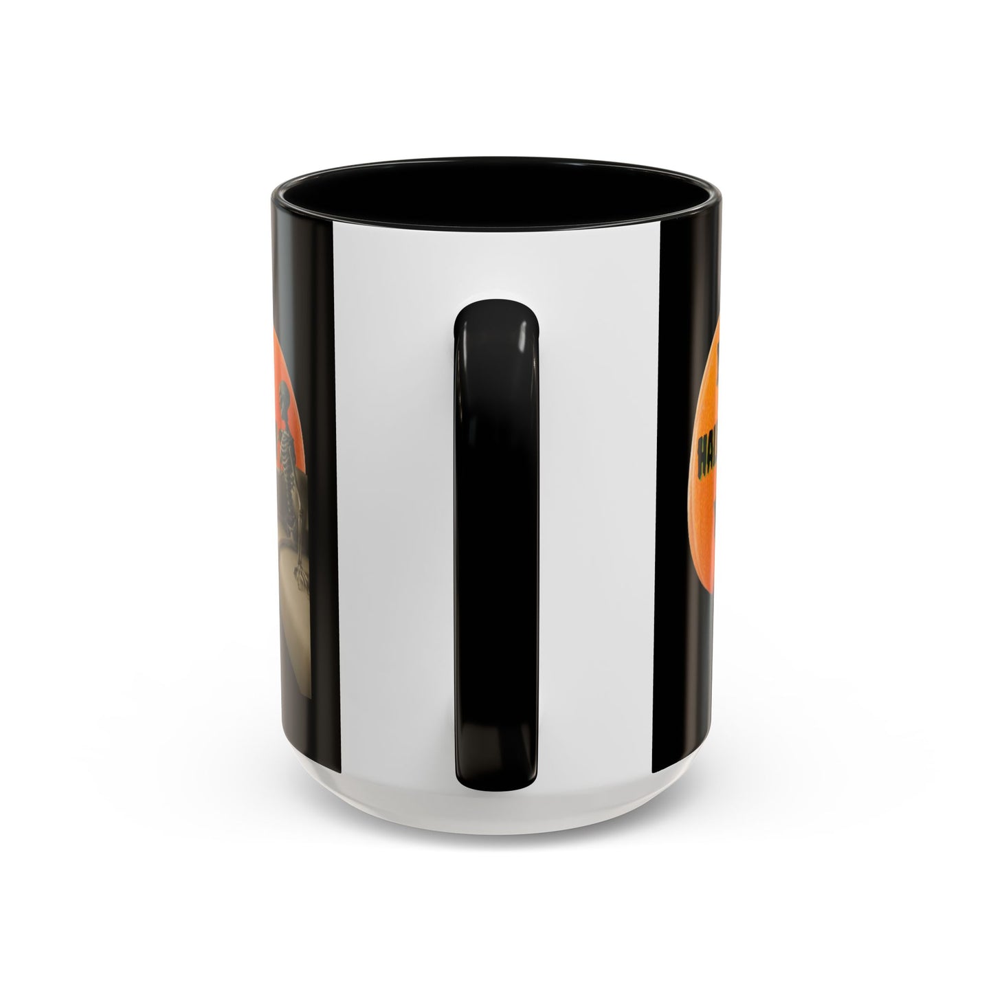 Is it Halloween yet? Skeleton's Giant Pumpkin Black Accent Mug by CreepyCrafts.boo