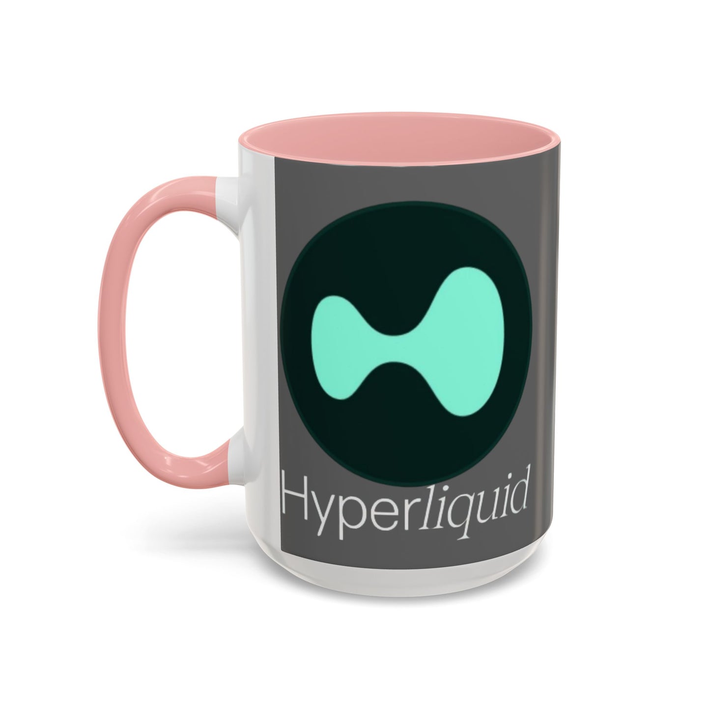 Hyperliquid White font Grey Accent Mug by cypherpunkgear.com