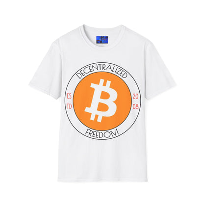 Bitcoin Decentralized Freedom LTcolors Unisex T-Shirt by cypherpunkgear