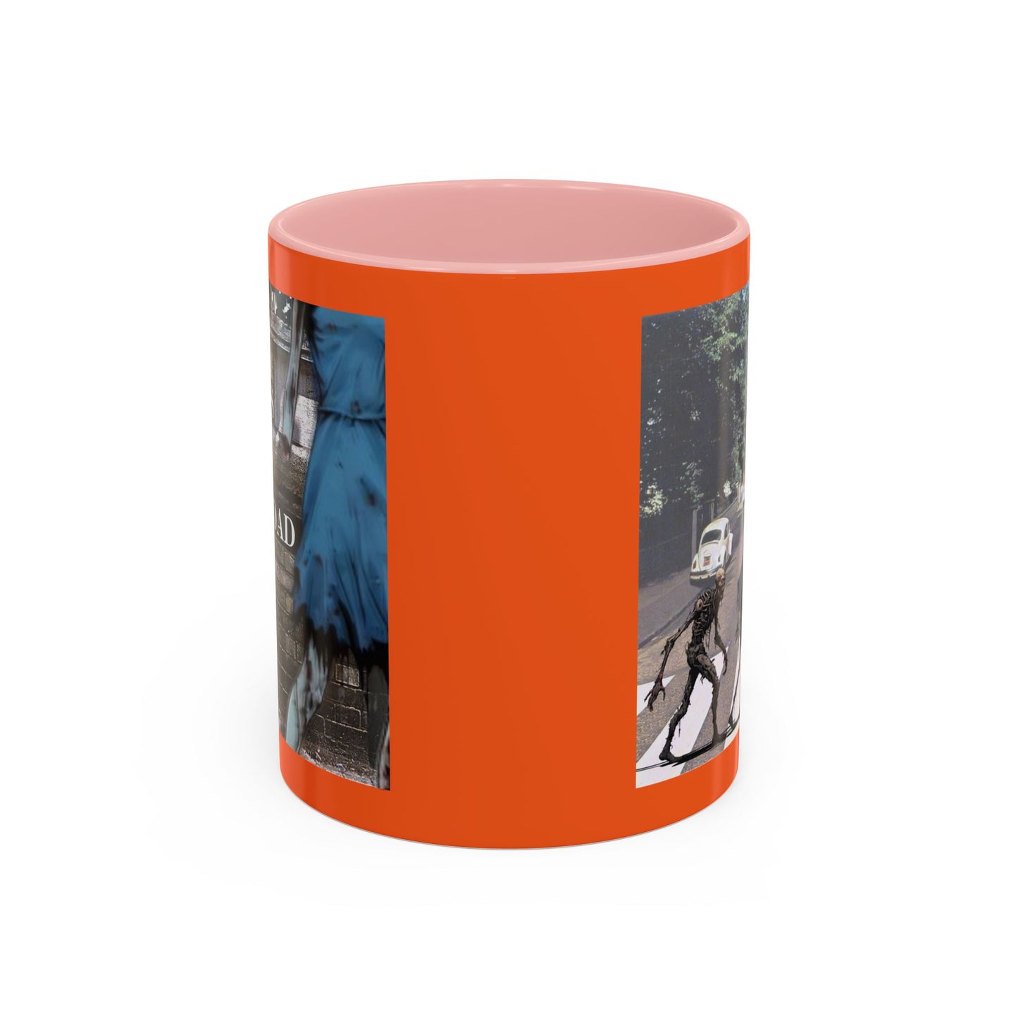 2-sided, Scabby Road Orange Accent Mug by CreepyCrafts.boo