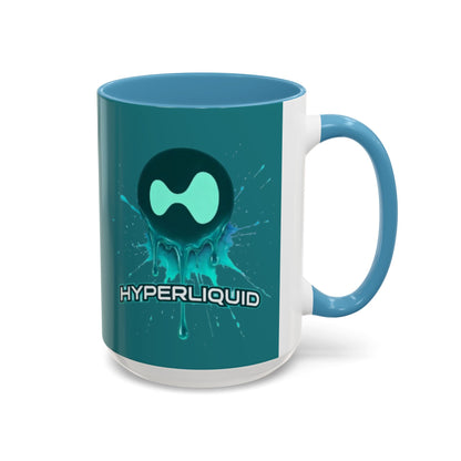 HYPE Drip Hyperliquid Accent Mug by cypherpunkgear.com