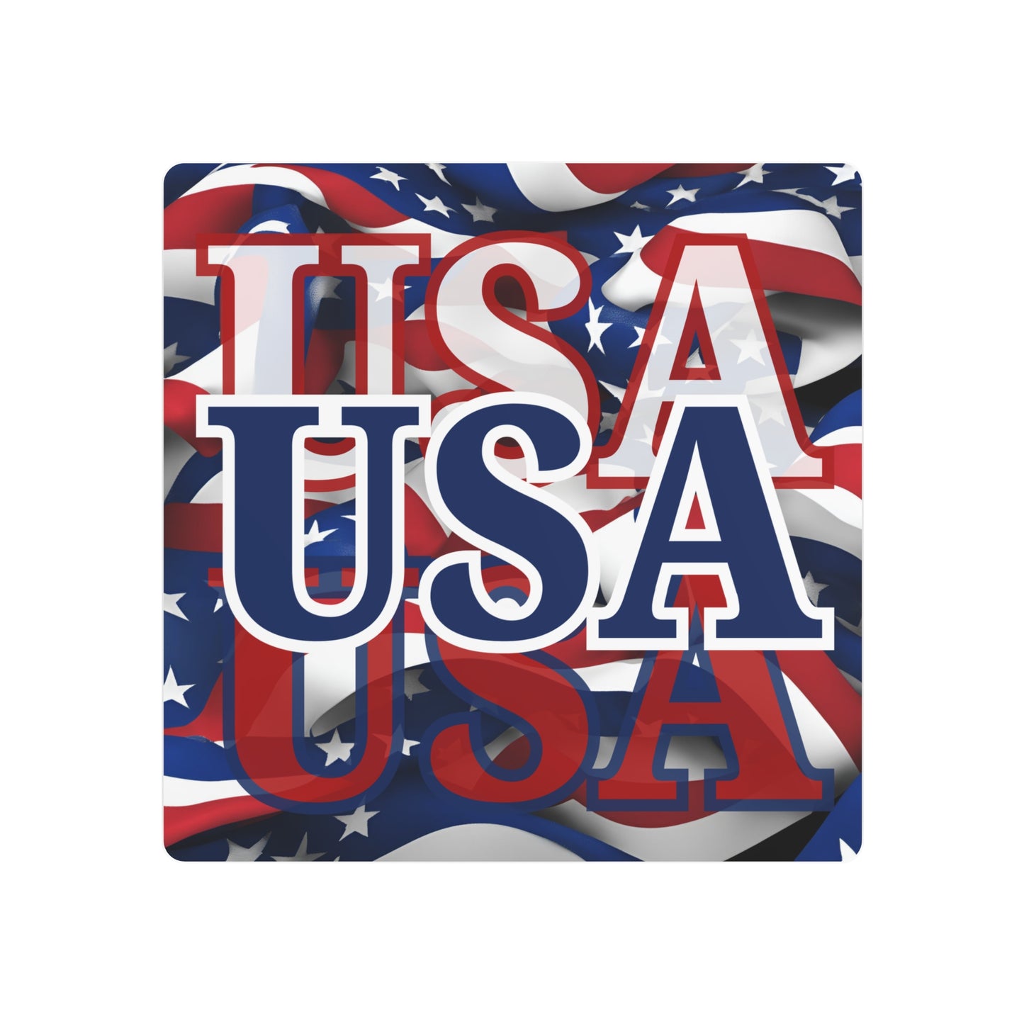 USA! USA! USA Blue Center Metal Art Sign by cypherpunkgear