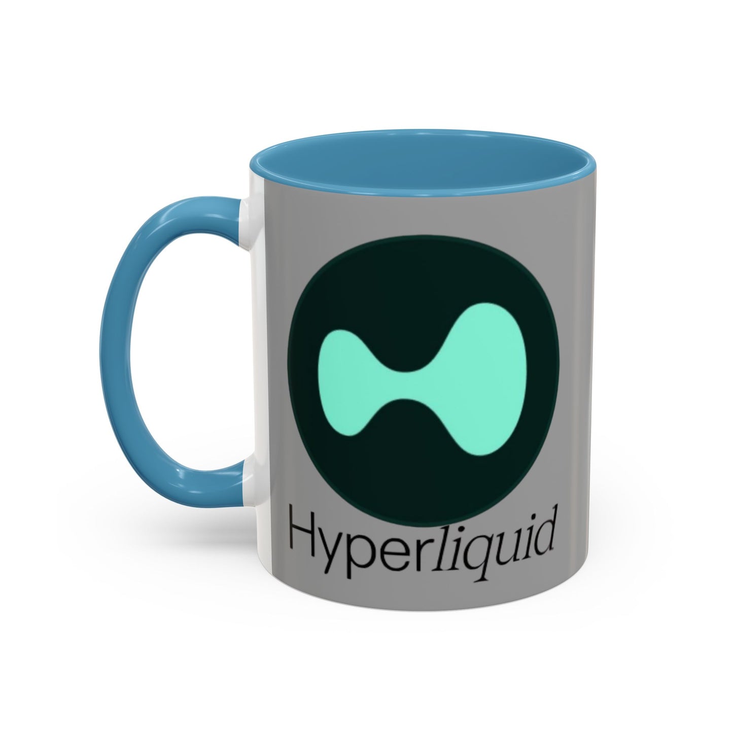 Hyperliquid Black font Grey Accent Mug by cypherpunkgear.com