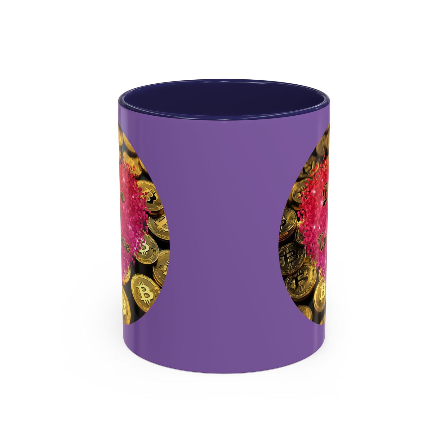Bitcoin is My Valentine Light Purple Accent Mug by cypherpunkgear.com