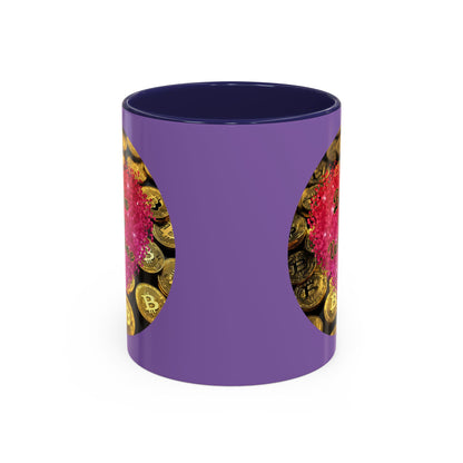 Bitcoin is My Valentine Light Purple Accent Mug by cypherpunkgear.com
