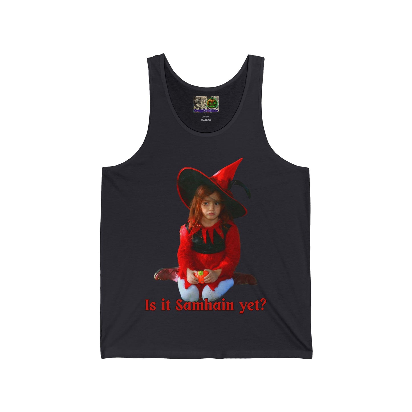 Is it Samhain yet? Unisex Jersey Tank Top by CreepyCrafts.boo