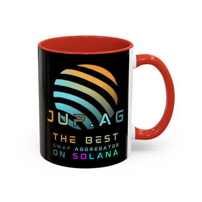 Jupiter (JUP) the best aggregator on Solana Black Accent Mug by cypherpunkgear.com