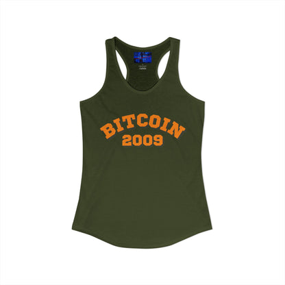 Bitcoin 2009 Women's Racerback Tank Top by cypherpunkgear.com