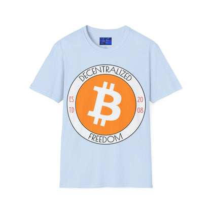 Bitcoin Decentralized Freedom LTcolors Unisex T-Shirt by cypherpunkgear.com