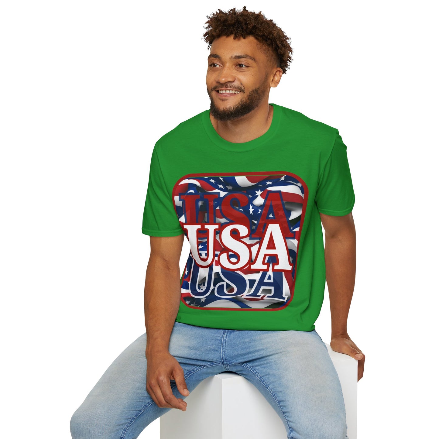 Red WHITE and Blue USA Patriot Dark colors Unisex T-Shirt by cypherpunkgear.com