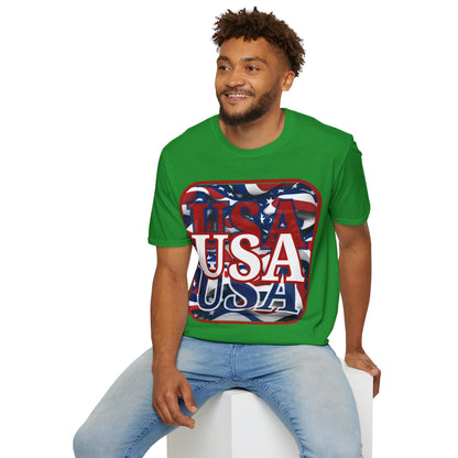 Red WHITE and Blue USA Patriot Dark colors Unisex T-Shirt by cypherpunkgear.com