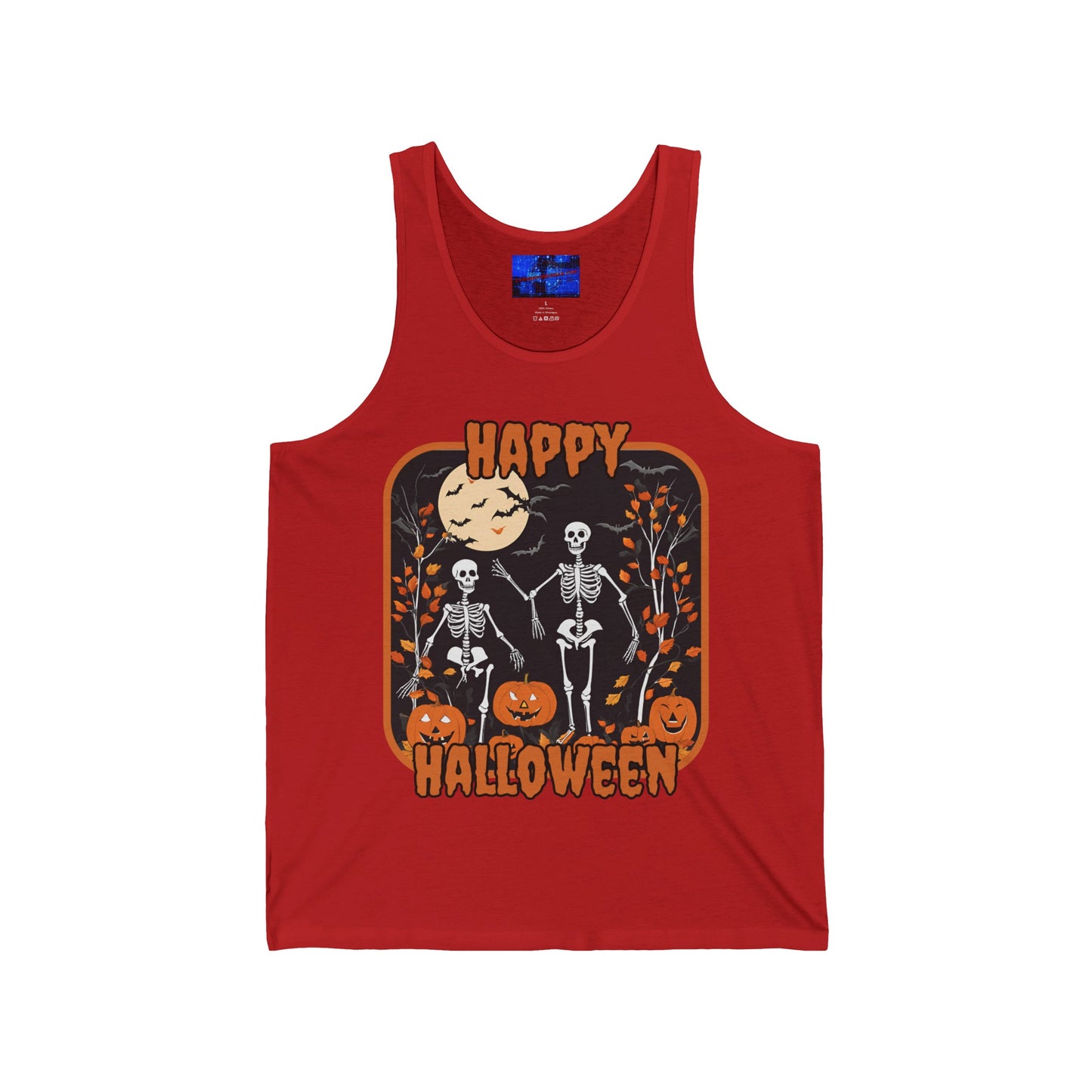 Spooktacular Skeletons of Halloween Unisex Jersey Tank Top by cypherpunkgear