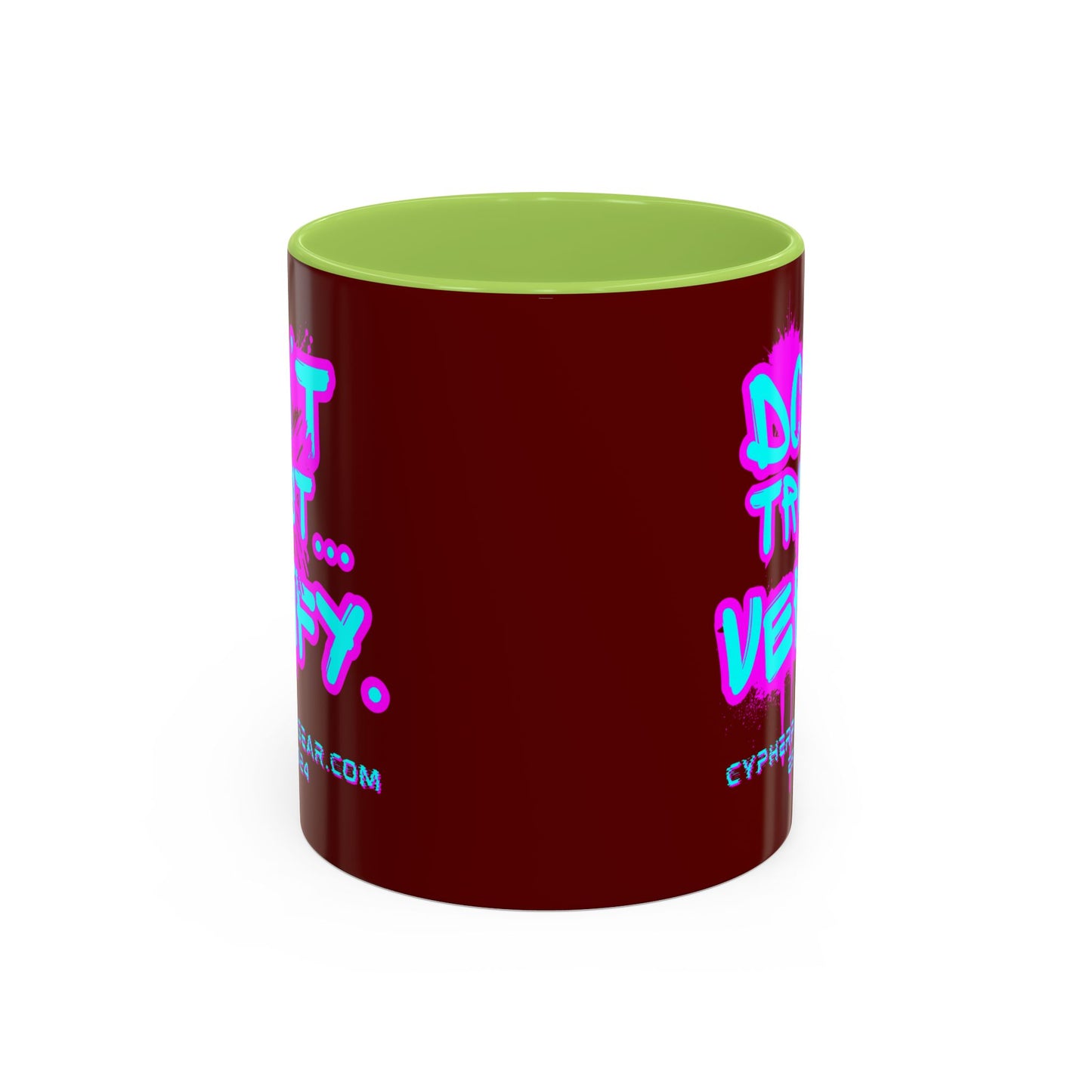 Don't Trust...Verify. Red Accent Mug by cypherpunkgear.com