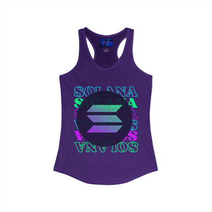 Solana, Solana, Solana (SOL) Women's Racerback Tank Top by cypherpunkgear.com
