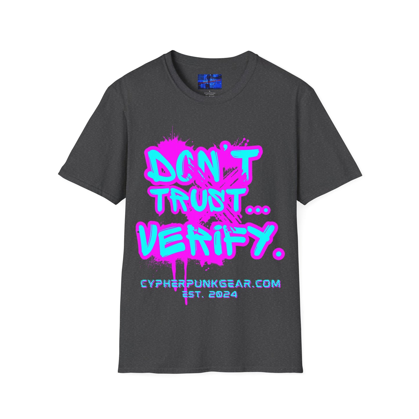 Don't Trust...Verify. Dark colors Unisex T-Shirt by cypherpunkgear.com