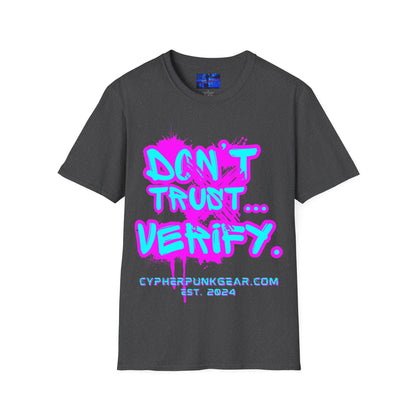 Don't Trust...Verify. Dark colors Unisex T-Shirt by cypherpunkgear.com