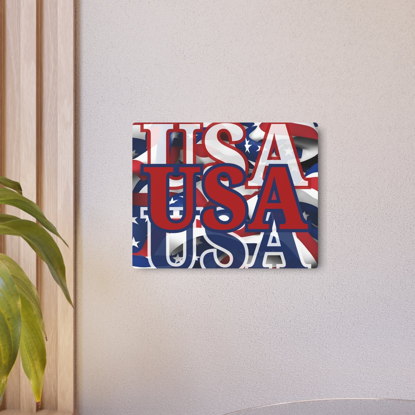 USA! USA! USA Red Center Metal Art Sign by cypherpunkgear