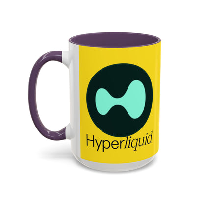 Hyperliquid Black font Yellow Accent Mug by cypherpunkgear.com