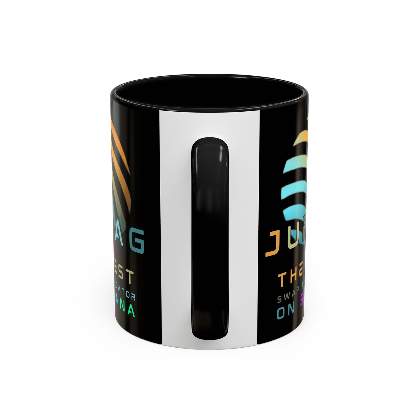 Jupiter (JUP) the best aggregator on Solana Black Accent Mug by cypherpunkgear.com