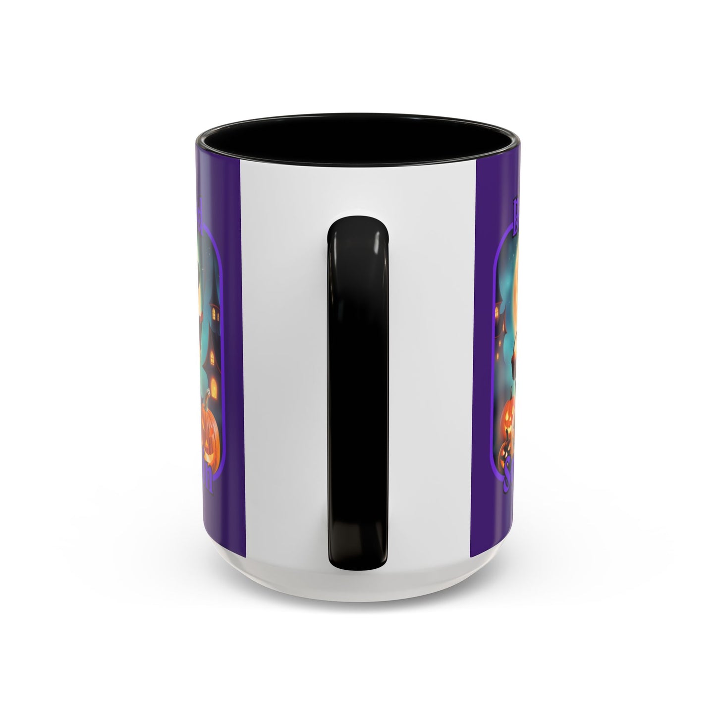 Blessed Samhain Little Witch Purple font Purple Accent Mug by CreepyCrafts.boo