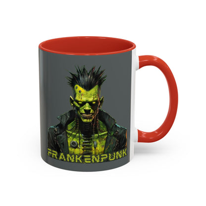 Frankenpunk Grey Accent Mug by CreepyCrafts.boo