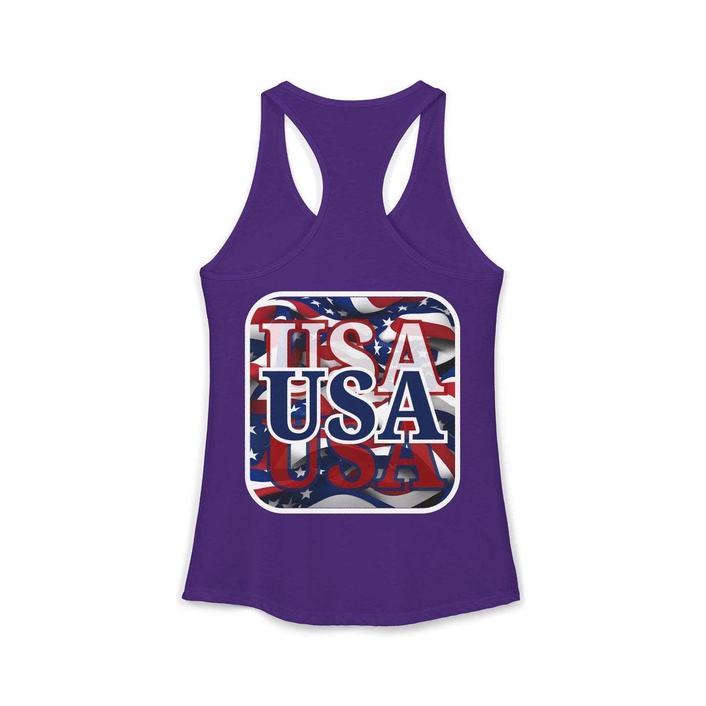 2-sided Red White and BLUE USA Patriot Women's Racerback Tank Top by cypherpunkgear.com