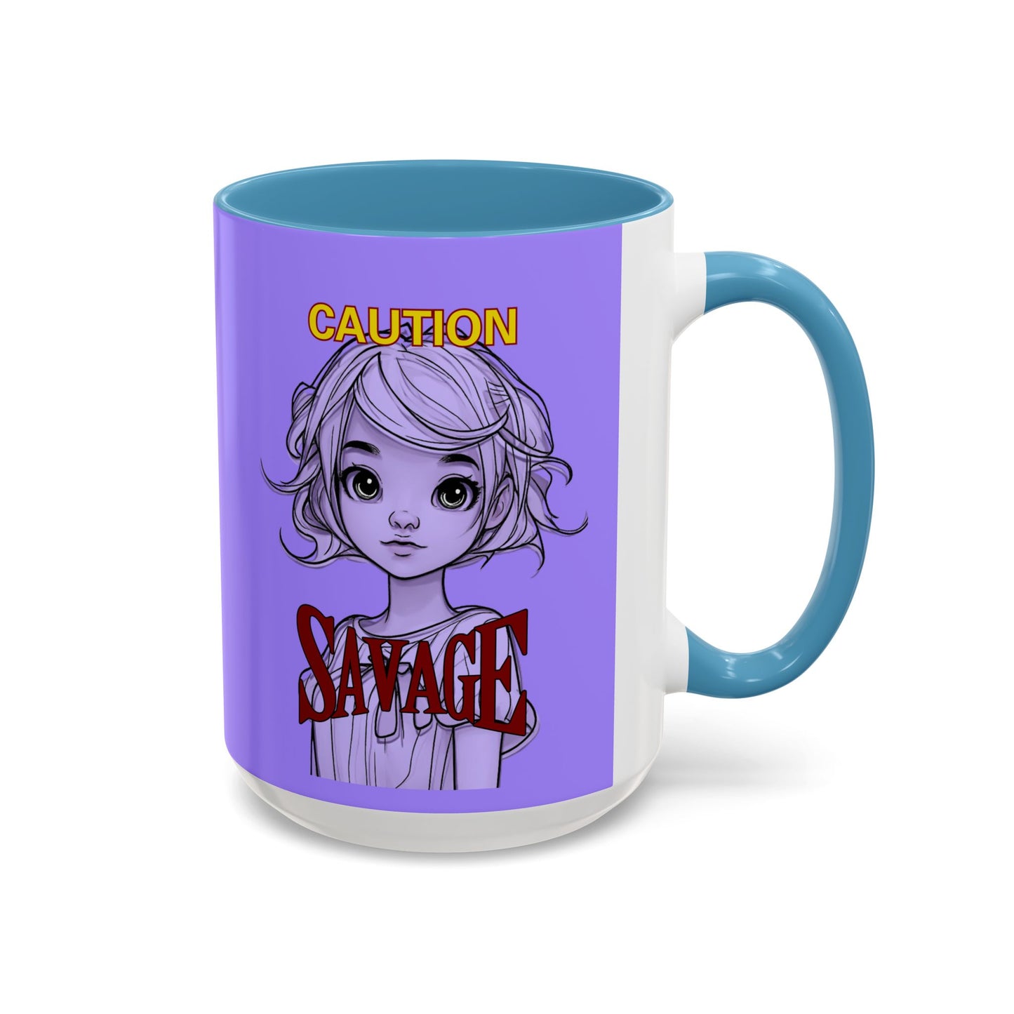Caution, Savage Light Purple Accent Mug by cypherpunkgear.com