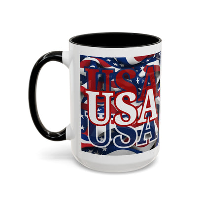 USA White font Center Patriot Accent Mug by cypherpunkgear.com