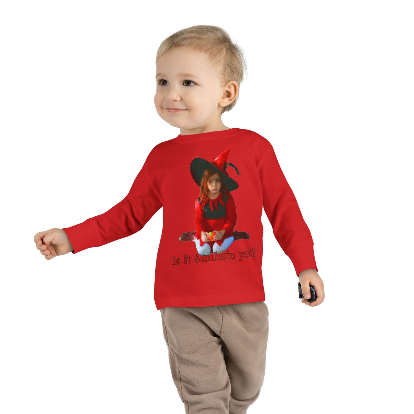 Is it Samhain yet? Toddler Long Sleeve Tee by CreepyCrafts.boo