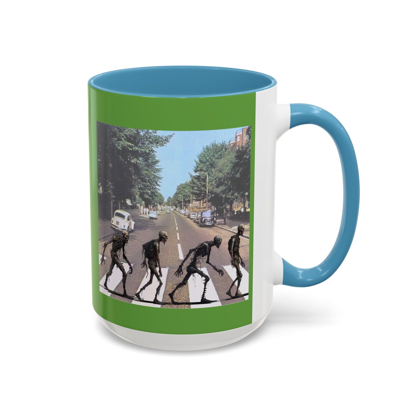 2-sided, Scabby Road Green Accent Mug by CreepyCrafts.boo