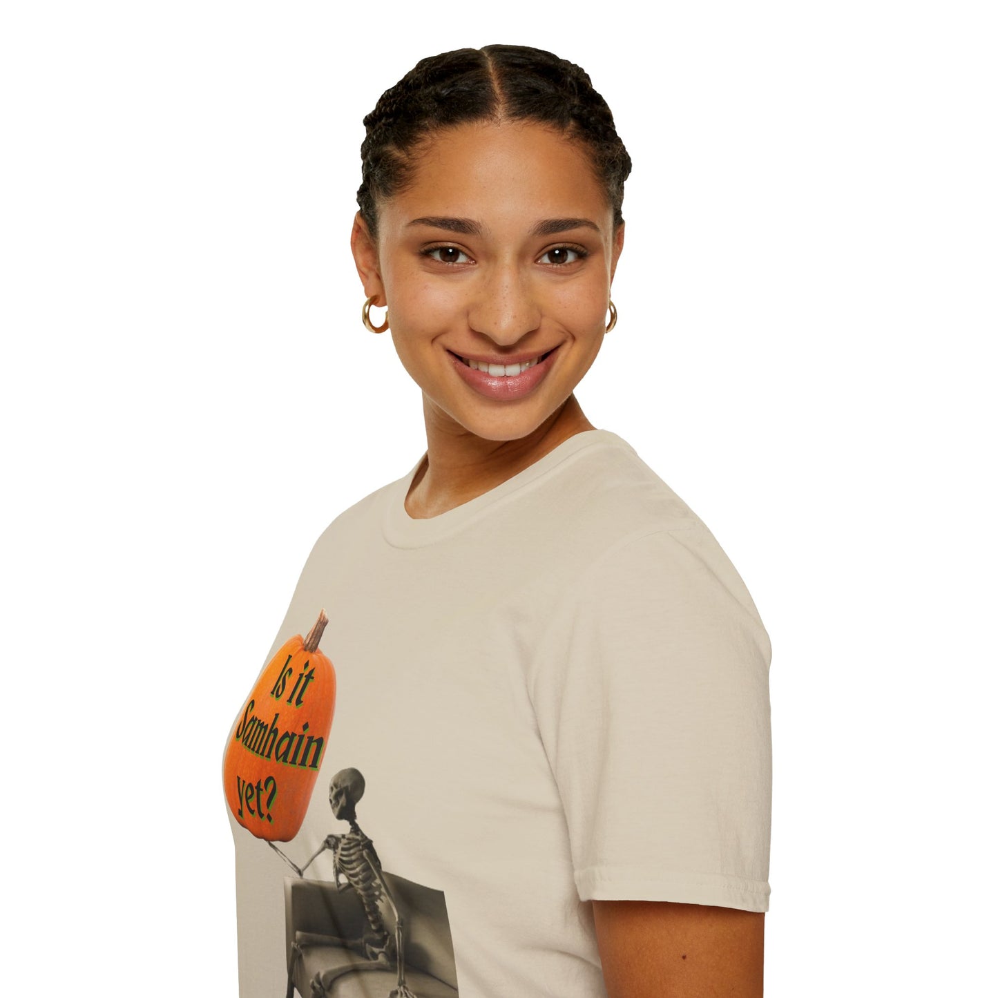 Is it Samhain yet? Skeleton's Pumpkin Light colors Unisex T-Shirt by CreepyCrafts.boo