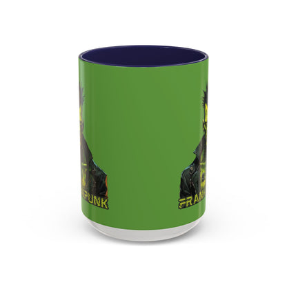 Frankenpunk Green Accent Mug by CreepyCrafts.boo