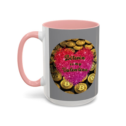 Bitcoin is My Valentine Grey Accent Mug by cypherpunkgear.com