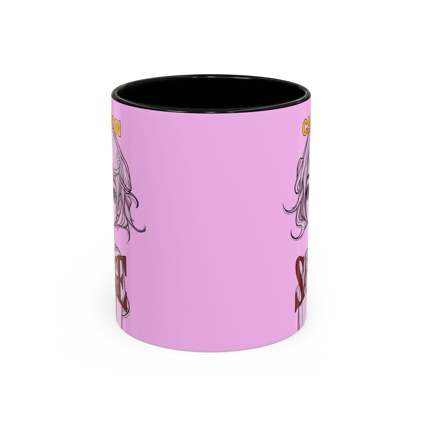 Caution, Savage Pink Accent Mug by cypherpunkgear.com