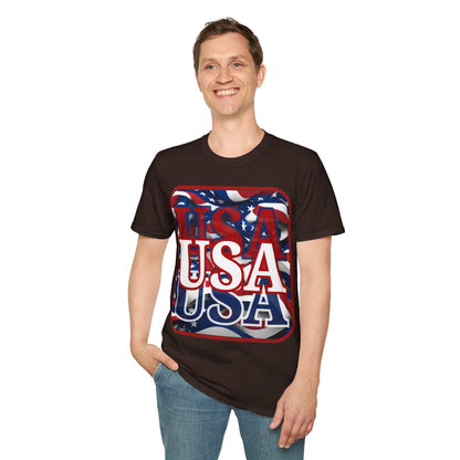 Red WHITE and Blue USA Patriot DKcolors Unisex T-Shirt by cypherpunkgear