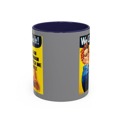 I Am Woman Watch Me Vote Rosie Grey Accent Mug by cypherpunkgear.com