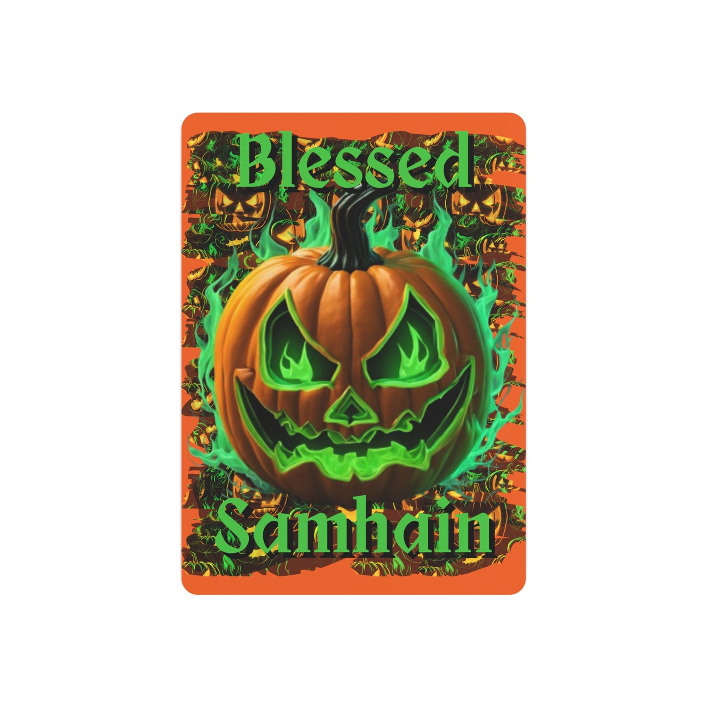 Blessed Samhain Green Jack Metal Art Sign by cypherpunkgear