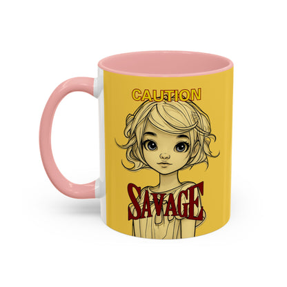 Caution, Savage Yellow Accent Mug by cypherpunkgear.com