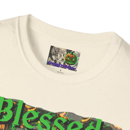 Blessed Samhain Green Jack Light colors Unisex T-Shirt by CreepyCrafts.boo